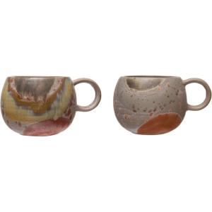 imageCreative CoOp Stoneware Reactive Glazed Finish Set of 2 Mug Set of 4 Multicolored