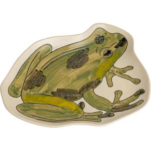imageCreative CoOp Whimsical Butterfly Stoneware Plate MulticolorFrog