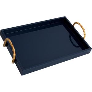 imageCreative CoOp Wide Nautical Bamboo Tray Navy