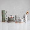 imageCreative CoOp 4 Inches Stoneware Reactive Glaze and Various Shapes Cream Set of 4 Mugs