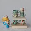 imageCreative CoOp Stoneware Espresso Cups with Painted Designs Set of 8 Multicolor