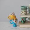 imageCreative CoOp Stoneware Espresso Cups with Painted Designs Set of 8 Multicolor