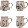imageCreative CoOp 4 Inches Stoneware Reactive Glaze and Various Shapes Cream Set of 4 Mugs