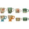 imageCreative CoOp Stoneware Espresso Cups with Painted Designs Set of 8 Multicolor