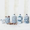 imageCreative CoOp Blue Blossom Enchantment Stoneware Jar Set Set of 4 Small