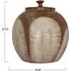 imageCreative CoOp Farmhouse Stoneware Lid Brown Reactive Glaze Jar