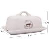 imageCreative CoOp Stoneware Butter Dish with Cow Decal