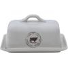 imageCreative CoOp Stoneware Butter Dish with Cow Decal