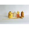 imageCreative Coop Small 3 Piece Yellow with Decorative Bees Stoneware Honey Jar with Lid ampamp Wood Honey Dipper