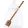 imageClear Honey Pot with Lid ampamp Bamboo Dipper