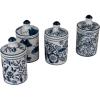 imageCreative CoOp Blue Blossom Enchantment Stoneware Jar Set Set of 4 Small