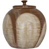 imageCreative CoOp Farmhouse Stoneware Lid Brown Reactive Glaze Jar