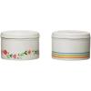 imageCreative CoOp Round Stoneware Canisters with Lids Set of 2 Styles Storage Box Multicolored 2