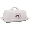 imageCreative CoOp Stoneware Butter Dish with Cow Decal