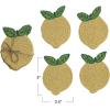 imageCreative CoOp 4Piece Handmade Beaded Lemon Coasters with Jute Tie Yellow and Green