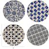 imageCreative CoOp 4Piece Round Stoneware Coasters with Pattern Blue and White
