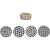 imageCreative CoOp 4Piece Round Stoneware Coasters with Pattern Blue and White