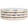imageCreative CoOp 4Piece Round Stoneware Coasters with Pattern Blue and White