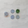 imageCreative CoOp 4Piece Round Stoneware Coasters with Pattern Blue and White