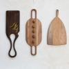 imageCreative CoOp Acacia Wood Charcuterie Sculptural Handle Dark Walnut Finish CheeseCutting Board Black