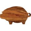 imageCreative CoOp Decorative Mango Wood Pig Shaped Cheese and Cutting Board with Handle Natural
