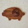 imageCreative CoOp Decorative Mango Wood Pig Shaped Cheese and Cutting Board with Handle Natural
