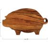 imageCreative CoOp Decorative Mango Wood Pig Shaped Cheese and Cutting Board with Handle Natural