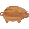 imageCreative CoOp Decorative Mango Wood Pig Shaped Cheese and Cutting Board with Handle Natural