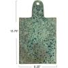 imageCreative CoOp Green Matte Stoneware Cheese Board with Leather Tie Large