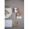 imageCreative CoOp HandCarved Engraved Mango Wood Square Trivets for Dining Table Coaster Set of 4 White ampamp Natural