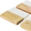 imageCreative CoOp HandCarved Engraved Mango Wood Square Trivets for Dining Table Coaster Set of 4 White ampamp Natural