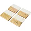 imageCreative CoOp HandCarved Engraved Mango Wood Square Trivets for Dining Table Coaster Set of 4 White ampamp Natural