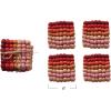 imageCreative CoOp Handmade Wool Felt Ball Coasters Red Pink and Blush Set of 4