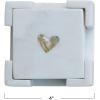 imageCreative CoOp Marble Coasters with Heart Shaped Mother of Pearl Inlay White and Natural