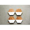 imageCreative CoOp Marble and Natural Mango Wood Coasters Set of 4 Hexagon MulticoloredHexagon