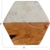 imageCreative CoOp Marble and Natural Mango Wood Coasters Set of 4 Hexagon MulticoloredHexagon