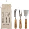 imageCreative CoOp Stainless Steel Charcuterie Knives with Rattan Wrapped Handles Set of 3 Styles