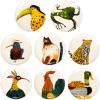 imageCreative CoOp Stoneware Plate Set with Animal Designs Multicolor Set of 8