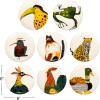 imageCreative CoOp Stoneware Plate Set with Animal Designs Multicolor Set of 8