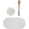 imageCreative CoOp White Marble Cheese Board Set with Bowl and Knife Medium