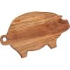 imageCreative CoOp Decorative Mango Wood Pig Shaped Cheese and Cutting Board with Handle Natural