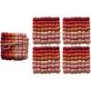 imageCreative CoOp Handmade Wool Felt Ball Coasters Red Pink and Blush Set of 4