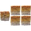 imageCreative CoOp Handmade Wool Felt Ball Coasters Yellow Orange and Cream Set of 4