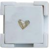 imageCreative CoOp Marble Coasters with Heart Shaped Mother of Pearl Inlay White and Natural