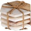 imageCreative CoOp Marble and Natural Mango Wood Coasters Set of 4 Hexagon MulticoloredHexagon