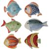 imageCreative CoOp Mini HandPainted Stoneware Fish Dish Set of 6 Styles