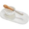 imageCreative CoOp White Marble Cheese Board Set with Bowl and Knife Medium