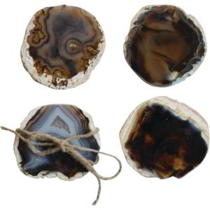 imageCreative CoOp 4 Piece Brown Agate Coaster Set