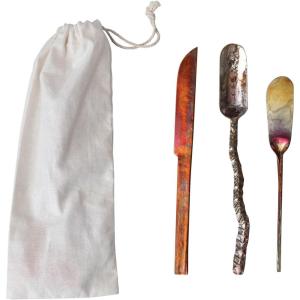 imageCreative CoOp Forged Copper Set of 3 Styles Multicolor Cheese Knives