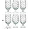 imageCreative CoOp Glass Hobnail Stemmed Drinking Glass Clear Set of 6